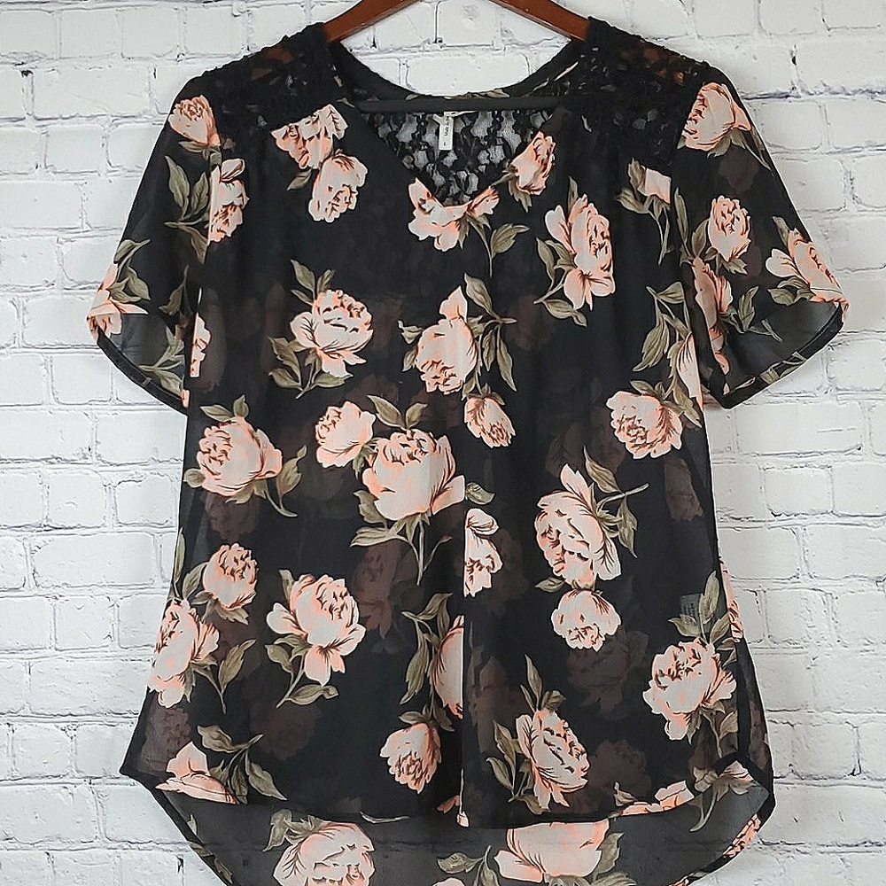 Live 4 Floral Woman's Embroidery Blouse Sz Large - Picture 4 of 11